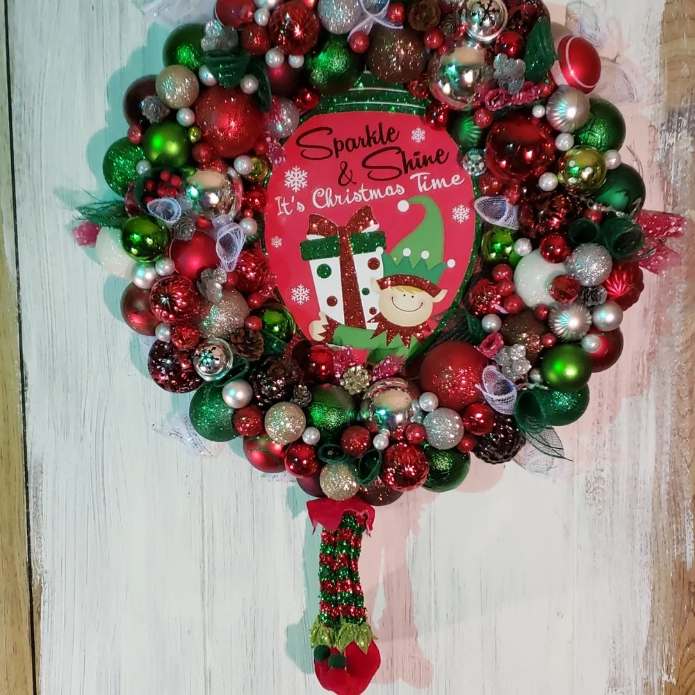 ELF Bauble Christmas Wreath